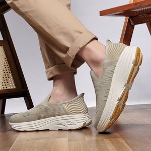 Chaussures en tricot pour hommes, sans lacets, légères, semelle épaisse, antidérapantes, baskets pour la marche quotidienne - Product Image 4