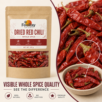 Piment rouge séché en gros 150g, épice entière naturelle sans additifs pour cuisine domestique, restaurant, traiteur, étiquette personnalisée OEM