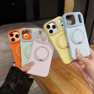 Mat de luxe <span class=keywords><strong>360</strong></span> °   Coque de téléphone en silicone avec support magnétique rotatif en métal et béquille anneau pour iPhone 17 16 15 14 13 Pro Max - Product Image 6