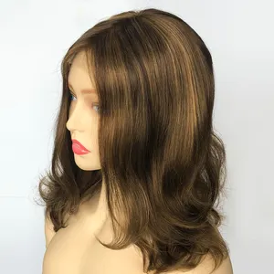 Wig Top Renda Rambut Manusia Eropa dengan Kepadatan Penuh dengan Kualitas Terbaik