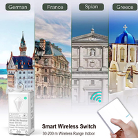Tuya wifi 600M Portée Sans Fil Étanche 10A Smart WIFI 1 Voie Applique Murale Électrique Télécommande WIFI Interrupteur de Lumière