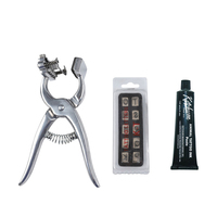 CETTIA Outil vétérinaire en acier inoxydable pour animaux (lapins, porcs, moutons) – Kit de pince rotative pour tatouage auriculaire pour le bétail