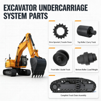 Pièces de train de roulement pour mini-pelles : Rouleau inférieur, Rouleau supérieur, Pignon d'entraînement, Roue tendeur pour Kubota KX41 U35 Case CK13 CK15 CK16