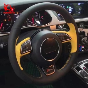 Cubierta de volante de gamuza <span class=keywords><strong>Hot</strong></span> <span class=keywords><strong>Wheels</strong></span>, diseñador de cuero para coser a mano para Audi S5 Sportback <span class=keywords><strong>Cabriolet</strong></span> A1 Amplified Sportback 2012 - Product Image 6