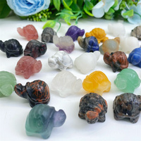 Hotsale Animaux Sculpture 3cm Matériau Mixte Cristal Pierres Précieuses Mini Tortue Sculpté À La Main Pour La Décoration