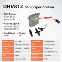 Servo numérique DHV813, boîtier entièrement en aluminium, 10 mm de finesse, moteur sans noyau de 29 g, pour aile de drone, avion, planeur RC
