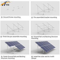 Support photovoltaïque au sol en aluminium durable AL6005-T5 pour structure de montage de panneaux solaires résidentiels
