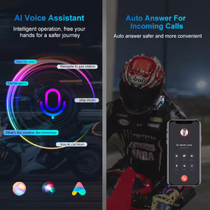 Auriculares para Casco <span class=keywords><strong>de</strong></span> Motocicleta para 2 Conductores, Intercomunicador con Radio FM, Función <span class=keywords><strong>de</strong></span> Compartir Música, Asistente <span class=keywords><strong>de</strong></span> Voz, Auriculares para Casco - Product Image 4