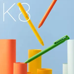 KACO K8 वापस लेने योग्य जेल स्याही कलम 0.5mm ठीक बिंदु के साथ बैंगनी बैरल काली स्याही