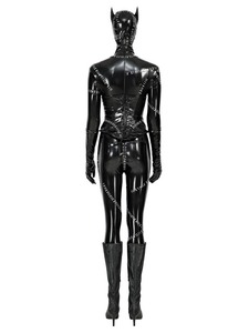 2026 Novedad: Catsuit de cuero sintético sexy talla grande, estilo <span class=keywords><strong>Catgirl</strong></span>, de PVC y látex, con abertura frontal en la entrepierna, mono exótico, disfraces fetichistas. - Product Image 3