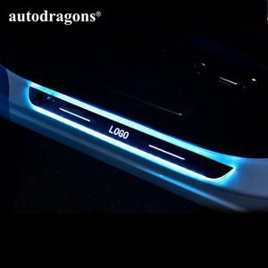 ไฟตกแต่งประตูรถยนต์ไร้สาย RGB LED พร้อมโลโก้รถยนต์ ไฟต้อนรับ LED ไฟ Ambient Light แผ่นกันรอยขีดข่วน ไฟตกแต่งแบบกำหนดเองได้ - Product Image 6