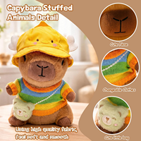 Nouvelle Peluche Capybara Marron 2026 avec 9 Vêtements et Accessoires, Animal en Peluche Capybara Super Doux pour Enfants
