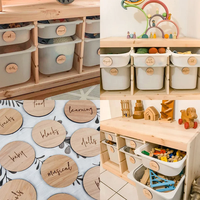 Étiquettes rondes en bois pour rangement de jouets de bébé, 7 cm, pour autocollants Trofast