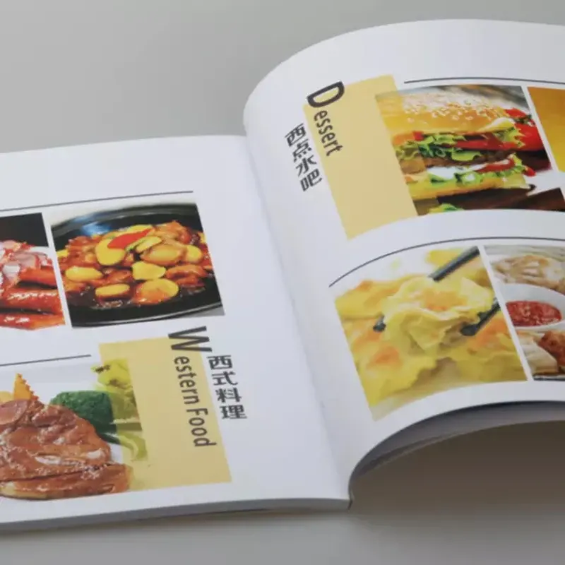 Instruksi kertas iklan perusahaan kustom selebaran lipat katalog layanan cetak brosur