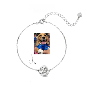 Dropshipping S925 Argent Chat Chien Pet Mémorial Photo Personnalisation Bracelet Plaqué Or pour Fêtes - Product Image 1