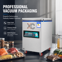 Machine d'emballage sous vide automatique de qualité alimentaire Xicang XC-380 avec couvercle plat et pompe simple pour viande, poisson, légumes