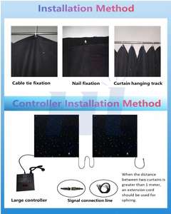 Cortina de Luces LED con Matriz de Estrellas, 3x6m, Doble Capa de Terciopelo, Control DMX512, Blanco, Azul, RGB, Blanco Cálido, para Fiestas, DJ, Bodas, Parques Temáticos - Product Image 4