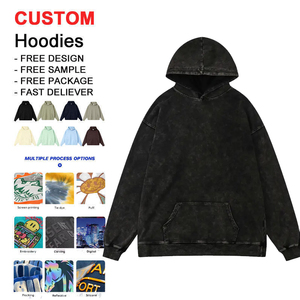 Sudadera con Capucha Personalizada al por Mayor con Logotipo, Estilo Hip Hop para Hombre, 100% Algodón, Sudadera Oversize de 460 Gramos - Product Image 1
