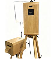 Cabina de Fotos Vintage de Madera con Espejo, Cámara DSLR, Cabina de Fotos de Madera para Bodas, Fiestas y Eventos