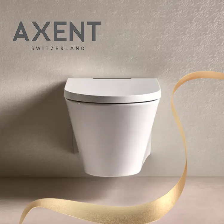 핫 세일 AXENT 럭셔리 욕실 세라믹 스마트 지능형 플러시 싱크 걸린 변기 위생 도자기