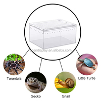 Boîte de transport pour reptiles transparente personnalisée avec couvercle coulissant, design moderne, plateau en plastique pour l'élevage des reptiles