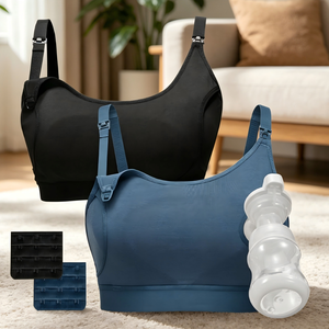 Soutien-gorge d'allaitement confortable et réglable, mains libres, 2 pièces, noir et bleu, sans couture, pour Spectra <span class=keywords><strong>Lansinoh</strong></span> - Product Image 4