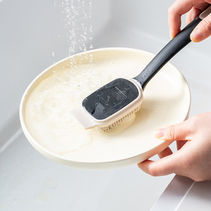Kitchen Pot Scrubber Long Handle Silicone Non Stick Gentle For Pans And Pots Cleaning <b>Brush</b> - Product Image 1
