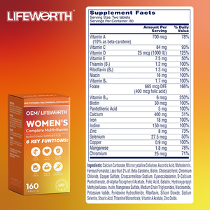 Suplemento de tabletas multivitamínicas para mujeres de LIFEWORTH con vitamina <span class=keywords><strong>B</strong></span>, C, D, E, zinc, biotina para el apoyo de la salud inmunológica - Product Image 4