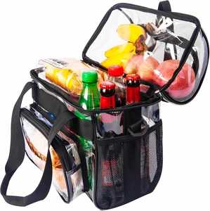 Stadium Approved Double Decker Crossbody <b>Transparent</b> PVC Lunch Tote <b>Makeup</b> Travel Organizer <b>Bag</b> Sport Event Concert Zipper - Product Image 5