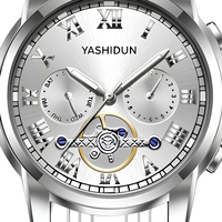 Montre à quartz pour homme, boîtier en alliage, cadran de 40 mm, bracelet en acier inoxydable de 10 mm, résistance à l'eau de 30 m, affichage lumineux des aiguilles, style business décontracté
