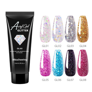 Wholesale New Painless Fast <b>Nail</b> <b>Extension</b> Glue <b>Nail</b> Paint with Glitter 8 Colors 15ml for DIY <b>Nail</b> Art - Product Image 2