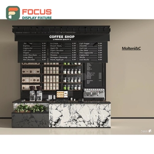 Minimal Coffee Merchandise Display Rack White Oak Finish Bakery Product Area Storefront Coffee Display Rack - Product Image 3