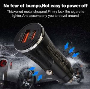 USB PD30W QC3.0 Fast Charging Type-C Car Charger with <b>PC</b> Fireproof Material <b>for</b> Compatible Cell Phones - Product Image 5