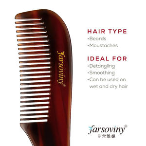 Pettine Tascabile in Acetato di Cellulosa a Denti Fini per Barba e Baffi, Formato da Viaggio per la Cura dei Peli del Viso e della Barba - Product Image 6