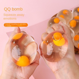 Venting Double Yellow <b>Egg</b> Transparent Simulation Decompression Children Pinch Music <b>Toy</b> Unisex Student Gift Wholesale Plastic - Product Image 4