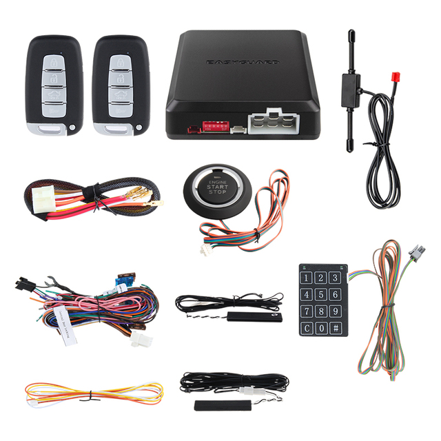 Smart Pke Keyless Entry System Push Button Switch Remote Car Starter Car Alarm