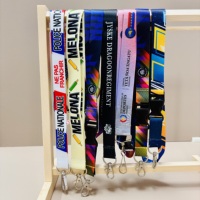 Cordón de poliéster al por mayor, tarjeta de identificación de PVC, soporte impreso por sublimación personalizado, cordón sin pedido mínimo con tarjetas de identificación