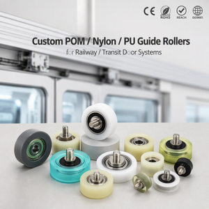 Rouleau à gorge en V personnalisé avec roulement 6000ZZ 6200ZZ et roue en nylon POM pour rail de porte coulissante ferroviaire - Product Image 1