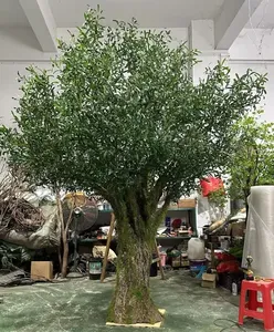 Faux olivier réaliste avec feuilles vertes argentées pour la décoration de la maison et du bureau - Product Image 2
