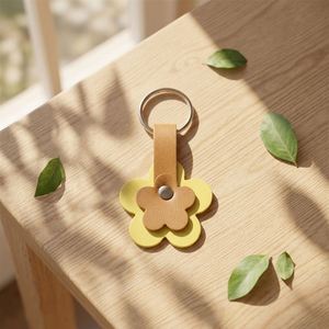 Flower Keychain for Purse Bag <b>Charms</b> Creative PU Leather Keychain Holder <b>Keyring</b> Fob Boho Accessories - Product Image 4
