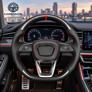 Volant en fibre de carbone avec LED pour Audi Q7 Q8 Q5 4l Tuning S6 S7 RS6 RS7 C7 2017 2018 2019 2020 2021 2022 2023 2024 - Product Image 2