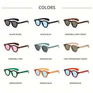 Lunettes de soleil ovales vintage 2025 personnalisées avec logo, motif léopard, pour hommes et femmes, protection UV400, petite monture, rivets, style punk, rondes - Product Image 6