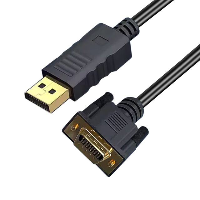 Displayport to Vga Cable 6ft 1.8m Black Gold Plated Standard Dp Male to Vga Male Dp to Vga Cable