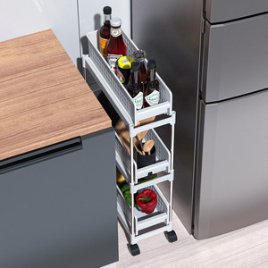 Carrito de Almacenamiento Wofuyou de 4 Niveles, Plástico Blanco, Carrito Rodante Multiusos para Cocina y Baño con Ruedas - Product Image 4