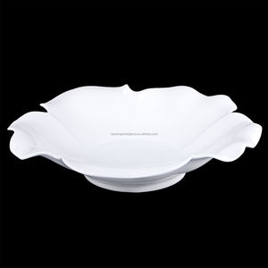 وعاء كبير للمأكولات البحرية من البورسلين الأبيض اللطيف، أدوات مائدة عصرية صديقة للبيئة ومتينة بتصميم نباتي، بيع بالجملة من المصنع - Product Image 3