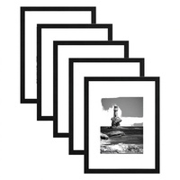 Bingkai Foto PVC Hitam A3 dengan Pengait Putar & Panel Pelindung, Bingkai Foto Dinding Horizontal/Vertikal untuk Dekorasi Dalam Ruangan