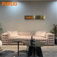 Puruo Wohnzimmer-Sofa Luxuriöse Möbel Hochwertiges Sofa Umweltfreundliches Holzfurnier Ledersofa