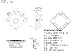 170 degré 17x17mm lentille carrée pour ordinateur rétro-éclairage - Product Image 5