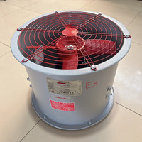 Ventilateurs axiaux antidéflagrants résistants au feu, montage sur conduit, structure compacte, roulement à billes électrique, pales en acier inoxydable, garantie 1 an