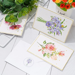 Biglietti d'Auguri Floreali in <span class=keywords><strong>Papiro</strong></span> con Acquerello e Lamina Dorata, con Buste e Adesivi per Cancelleria, Matrimoni, Compleanni, Baby Shower - Product Image 4